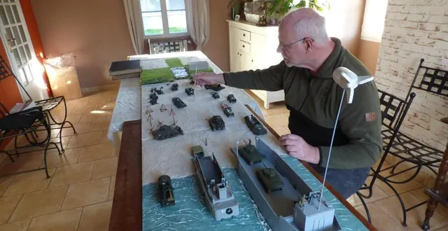 photo  peu à peu, le diorama en cours de réalisation par lucien caron, prend forme. il comportera les étapes du débarquement de normandie aux combats de l’ouest de la france qui ont permis la libération de nombreuses communes. il sera présenté à l’occasion des journées du patrimoine, en septembre 2024.  &copy;  ouest-france 