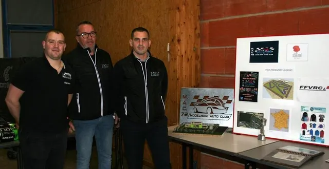 photo  le président martin venance, à droite, accompagné de damien benard et christophe cuttulic respectivement vice-président et secrétaire trésorier de l’association mac72.   &copy;  le maine libre 