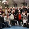 photo jour de retrouvailles pour les anciens du handball club de sablé-sur-sarthe (sarthe) au gymnase anjou, samedi 3 février 2024.
