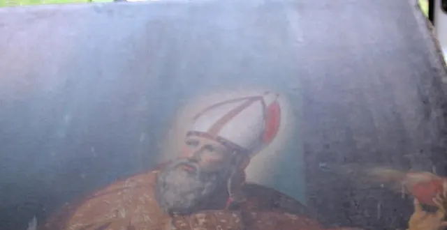 photo  le tableau représentant saintaugustin est parti jeudi dernier à l’atelier.  &copy;  le maine libre 