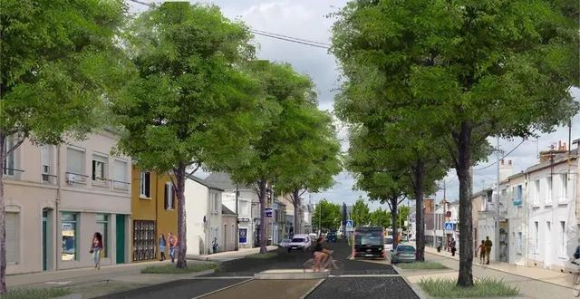 photo  l’avenue du docteur-jean-mac avec la chronoligne : couloir de bus dédié, sécurisation piétons et cycles, végétalisation.  &copy;  le mans métropole 