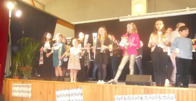 photo  les lauréats du concours de la chanson française organisé par le comité des fêtes de tuffé, samedi 17 février. ils vont pouvoir se produire en première partie du prochain festival des tufféeries, le 17 août, avant les concerts de boney m story et magic system.  &copy;  comité des fêtes 