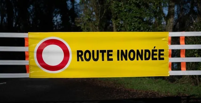 photo  plusieurs axes routiers du département de la sarthe sont fermés à cause des inondations, ce mardi 27 février 2024.  &copy;  thomas brégardis / ouest-france 