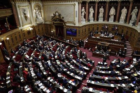 photo Le Sénat en séance, ce mercredi 28 février 2024. STEPHANE DE SAKUTIN / AFP 