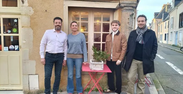 photo  le mans, le 27 février 2024. yann et émilie pannier (à gauche) passent la main à quentin dagonneau et pierre lemarchand à partir d’avril.  &copy;  le maine libre 