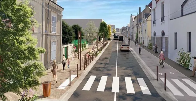 photo  les travaux rue voltaire devraient être lancés ce lundi 4 mars 2024. voitures, vélos, piétons : l’espace de chacun sera mieux matérialisé.  &copy;  le mans métropole 