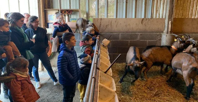 photo  visite de la ferme « la bretonnière » par les familles.  &copy;  le maine libre 