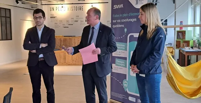 photo  de gauche à droite : hugo brahmi, directeur régional de blablacar daily, emmanuel franco, vice-président du pôle métropolitain mobilités le mans-sarthe et julie lamy, directrice de l’entreprise ltr de spay.  &copy;  ouest-france 
