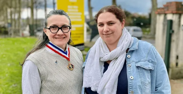 photo  marielle olivier, à gauche, présidente des meilleurs ouvriers de france pour la région normandie et aline ganivet, directrice de la mfr de mortagne services.  &copy;  ouest-france 