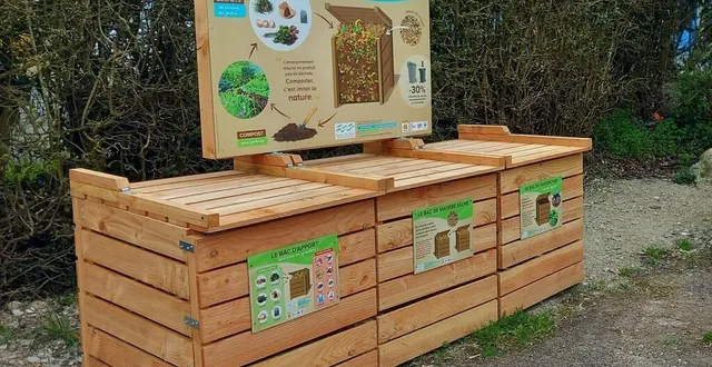 photo  depuis quelques semaines la cdc a mis en place des sites de compostage partagé. ils devraient permettre à terme de faire baisser la taxe d’enlèvement sur les ordures ménagères  &copy;  ouest-france 