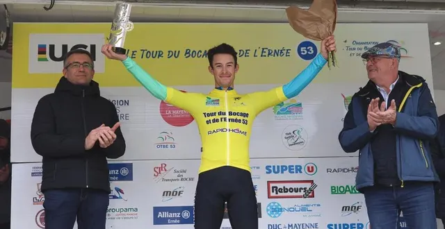 photo  louis chaleil est le leader du tour du bocage et de l’ernée avant la dernière étape, ce dimanche 24 mars après-midi.  &copy;  paul mc carthy 