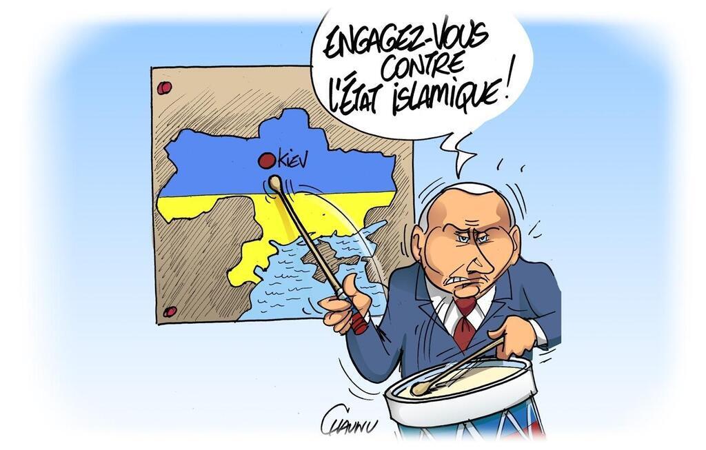 Le Dessin De Chaunu Vladimir Poutine Impute à Lukraine Lattentat Commis Près De Moscou 9160