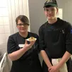 photo  emilie martineau, cheffe de la cuisine du collège d’écouché-les-vallées, et son commis ryan blouet, en deuxième année de cap cuisine à la mfr d’argentan, ont remporté la médaille d’or de l’orne avec un sablé chouchou caramel. 