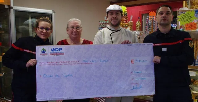 photo  un chèque de 500 € remis à l’œuvre des pupilles pour les orphelins des sapeurs-pompiers de france (odp).  &copy;  le maine libre 
