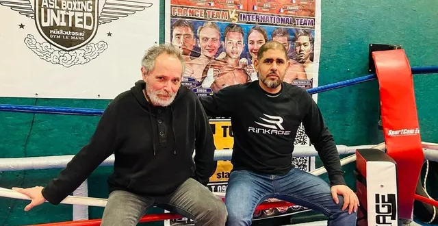 photo  dominique chaudemanche (à gauche) et saïd mourahib frappent fort avec la venue de la championne du monde anissa meksen.  &copy;  le maine libre 