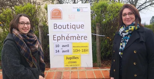 photo  philippine carcenat (à gauche) et julie ras ouvrent une boutique éphémère d’artisanat local au gîte logis de bercé.  &copy;  le maine libre 
