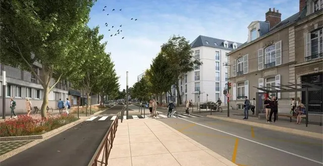 photo  l’avenue bollée telle que définie dans le projet. la chronoligne sur cette voie structurante de la ville engendrerait l’abattage de 200 érables et la suppression de places de stationnement. pas du goût de certains riverains.  &copy;  le mans métropole. 