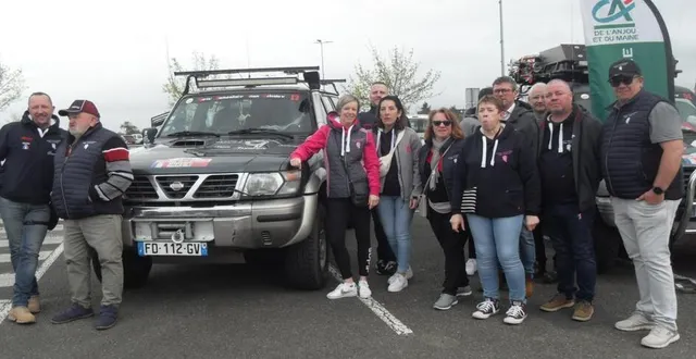 photo  une partie des participants lors de la dernière collecte quelques heures avant de s’élancer vers le maroc.  &copy;  le maine libre 