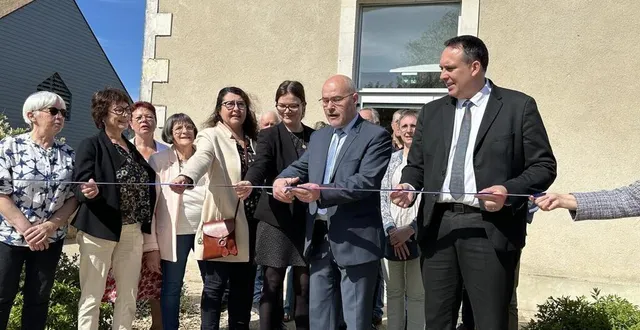 photo  les travaux d’extension de la mairie de villaines-sous-malicorne en sarthe ont été inaugurés, ce samedi 13 avril 2024.  &copy;  ouest-france 