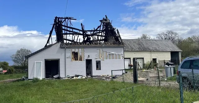 photo  un pavillon a été la proie des flammes ce mardi 16 avril 2024 à flers (orne).  &copy;  ouest-france 