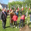 photo  la ministre patricia mirallès a planté l’arbre de la liberté avec les enfants de l’école. 