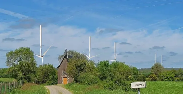 photo  au travers de ce photomontage de l’association vent des moissons, les responsables veulent mobiliser sur un parc éolien qui serait monté à l’envers.  &copy;  document remis 