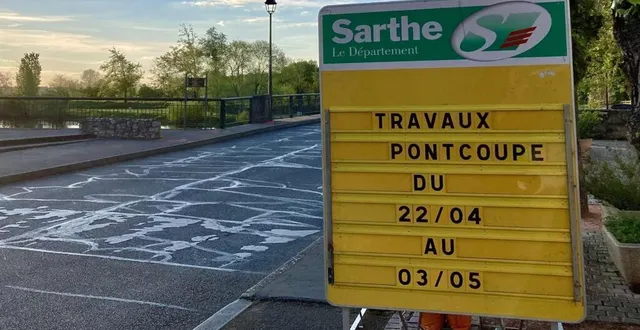 photo  fermeture du pont de malicorne-sur-sarthe du 22 avril au 3 mai.  &copy;  ouest-france 