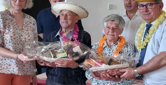 photo  les doyens, yvette maris, 99 ans, et andré rapicault, 89 ans.  &copy;  le maine libre 
