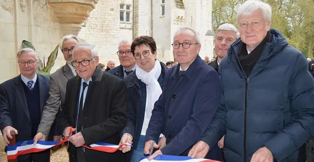 photo  l’inauguration des terrasses restaurées du château de courtanvaux s’est déroulée mardi 16 avril 2024.  &copy;  ouest-france 