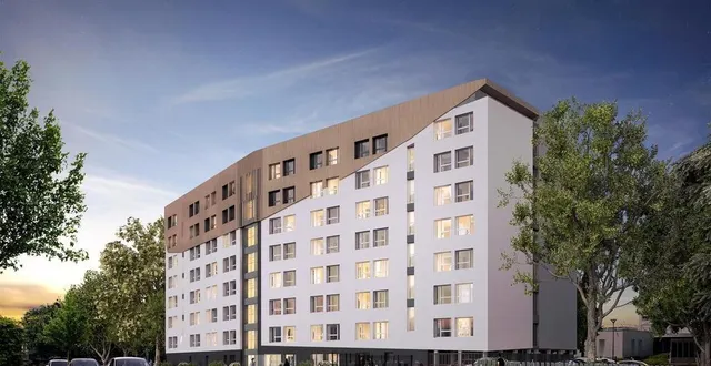photo  les trois futures résidences abriteront 620 logements, sur le campus belle-beille, à angers (maine-et-loire).  &copy;  cabinet crespy aumont architectes 