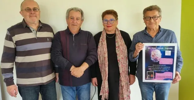 photo  le bureau de familles rurales sarthe: dominique de maupeou, membre du ca ; jean-paul garrouy, trésorier adjoint ; martine brion, secrétaire adjointe. jean-michel châble, président, annonce l’après-midi dansant.  &copy;  ouest-france 