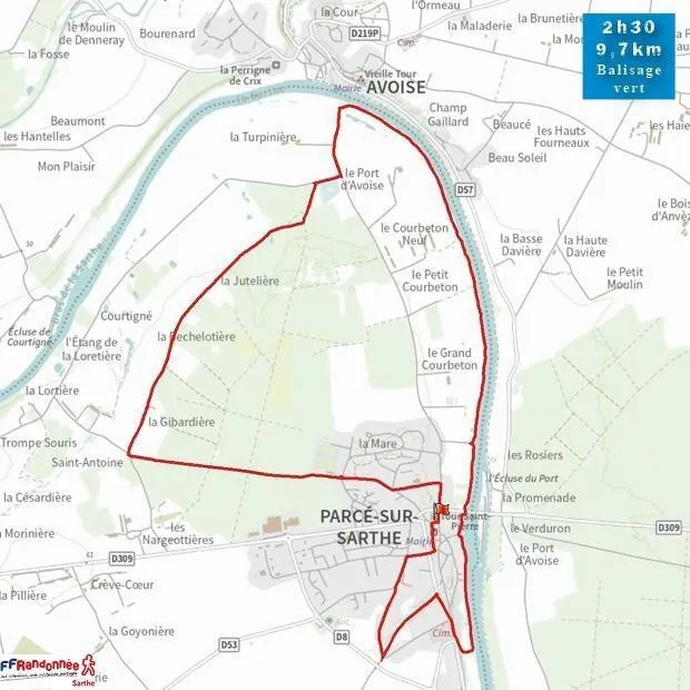 photo cette randonnée longe le méandre de la sarthe jusqu’à avoise.  ©  ffrs