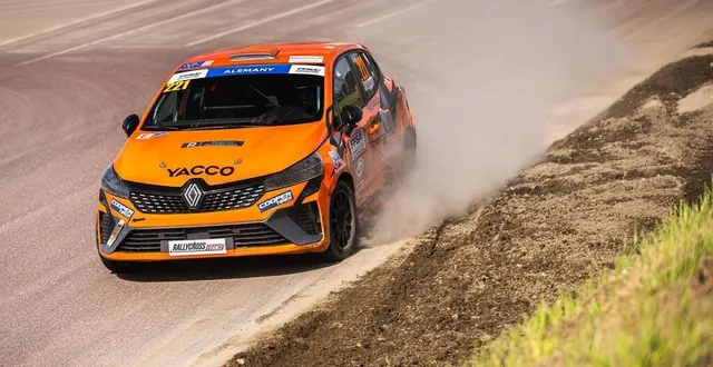 photo  le jeune pilote normand florian alemany, 16 ans, originaire de montilly-sur-noireau (orne), terminé 7e chez les juniors, lors de la 1re manche du championnat de france de rallycross 2024, à lessay (manche), dimanche 28 avril 2024. c’était son tout premier week-end de compétition.  &copy;  rallycross france 