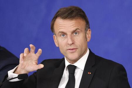 photo Le président Emmanuel Macron s’exprime lors du séminaire final de la Convention sur la fin de vie au Conseil économique, social et environnemental (CESE) à Paris, France, le 26 avril 2024. EPA / MAXPPP 
