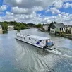 photo  le bateau restaurant le sablésien ii lors d’une croisière, en avril 2024, à sablé-sur-sarthe.  