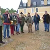 photo une partie du groupe des sonneurs de trompe de chasse, qui après avoir répété pendant trois jours au château de dobert, donneront du souffle au cours d’un concert ce vendredi 3 mai 2024.