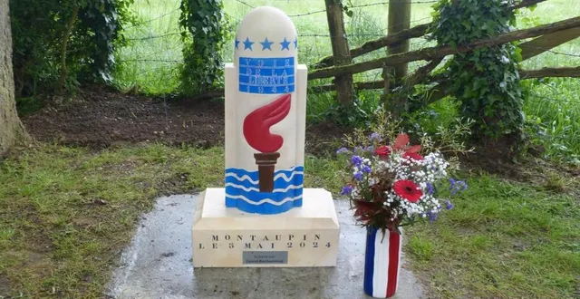 photo  l’œuvre du sculpteur daniel bonhommet inaugurée dimanche dernier dans le parc du château de montaupin.  &copy;  le maine libre 