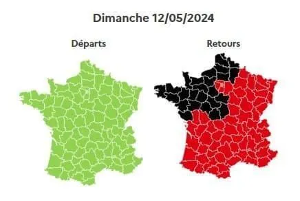 photo la partie nord-ouest de la france est classée noire.  ©  photo : bison futé