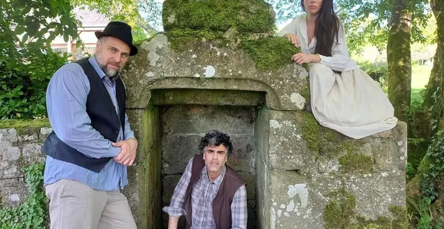 photo  les acteurs de la saga : manuel olinger (jean de florette), laurent muzy (ugolin) et julie delaurenti (manon)  &copy;  ouest-france 