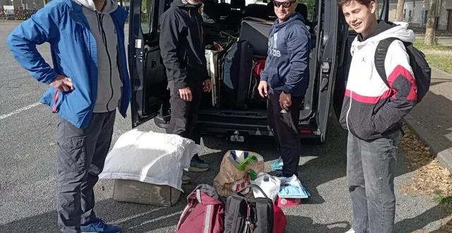 photo  robin haudebault est accompagné de son père et de stéphane lenoir, enseignant sportif.  &copy;  co 