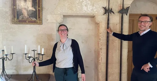 photo  emmanuelle et vincent delpeuch organisent pour l’association pour la sauvegarde du patrimoine de la haute vallée de l’orne, la journée médiévale à aunou-le-faucon, samedi 25 mai.  &copy;  ouest-france 