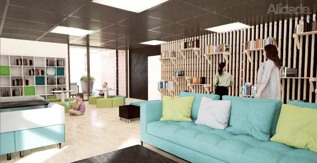 photo  le projet de patio de la future maison des associations de saint-georges-des-groseillers (orne).  &copy;  boo’architecture & alidade 