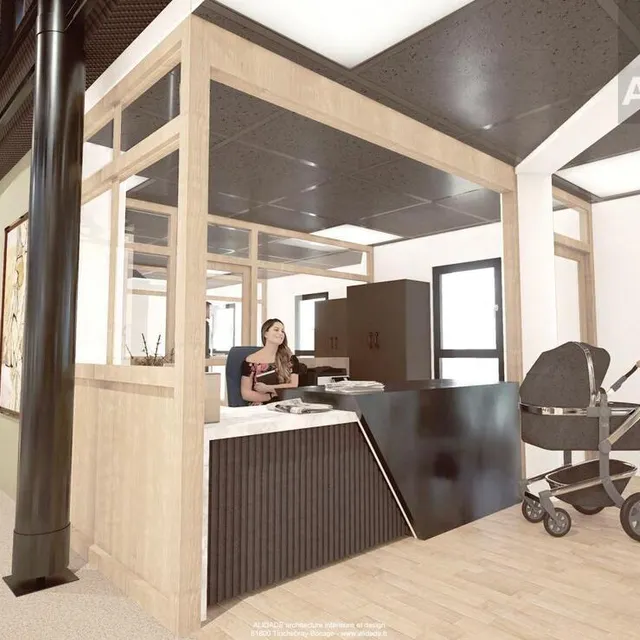 photo projet d’entrée de la future maison des associations de saint-georges-des-groseillers (orne).  ©  boo’architecture & alidade