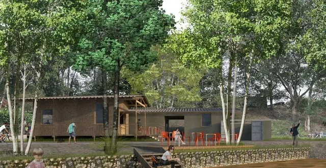 photo  le nouveau club nautique, à l’ossature bois, s’intégrera dans l’environnement et gardera l’esprit camping.  &copy;  architecte pierre-yves fremy 