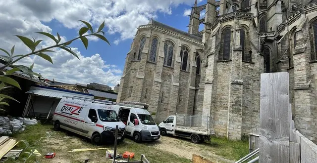 photo  les travaux des jardins de la cathédrale du mans touchent à leur fin.  &copy;  le maine libre 