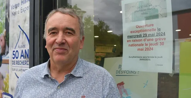 photo  olivier toussaint, trésorier du syndicat de pharmacien de l’orne, et pharmacien d’alençon, fait le point sur la mobilisation de sa profession ce jeudi 30 mai 2024.  &copy;  ouest france 
