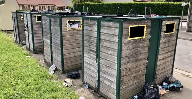 photo  c’est dans le conteneur au premier plan que tony a sauvé un nouveau-né, jeudi 23 mai à beaumont-sur-sarthe.  &copy;  le maine libre 