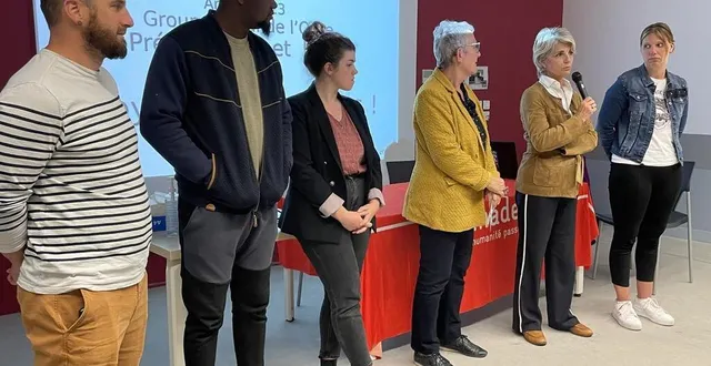 photo  de gauche à droite : thomas poncheaux, directeur des résidences habitat jeunes à argentan, kathia sy, malien menacé d’expulsion, louise perrier, animatrice socio-éducative, catherine forner, bénévole à l’antenne d’argentan de la cimade, catherine sineux, cogérante de l’entreprise gagneux et maéva mallet, responsable des ressources humaines de cette entreprise.  &copy;  ouest-france 