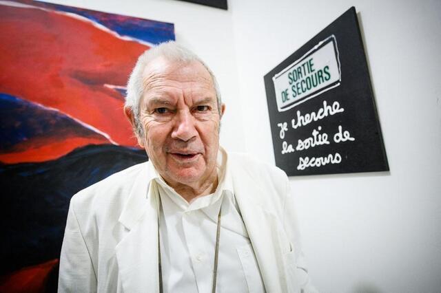 Benjamin Vautier, connu sous le nom de Ben, lors d’une exposition à Nice en 2023. CLEMENT MAHOUDEAU / AFP photo benjamin vautier, connu sous le nom de ben, lors d’une exposition à nice en 2023. © clement mahoudeau / afp