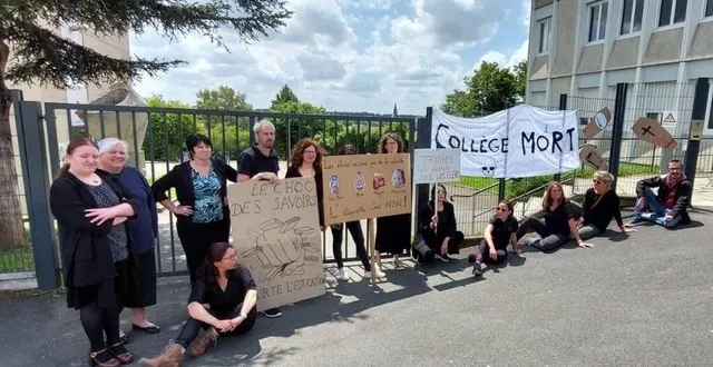 photo  mardi 4 juin 2024, le collège belle-vue de loué a participé massivement à l’opération « collège mort ».  &copy;  le maine libre 